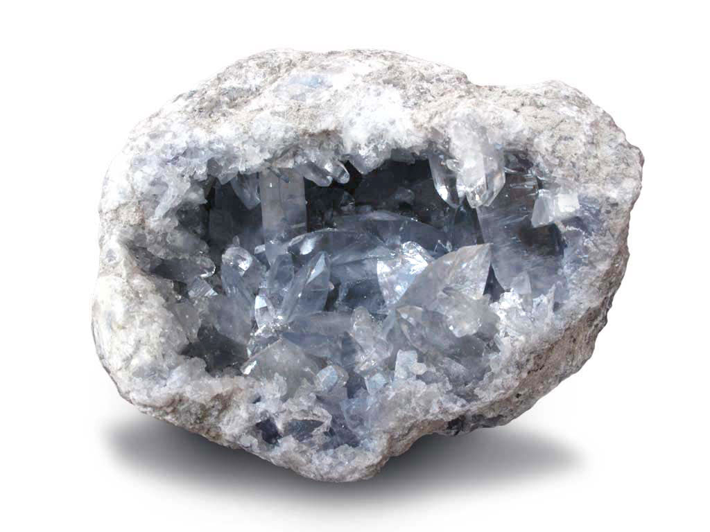 Cristal Druze Célestite Naturel Qualité AAA 1000 à 3000g - Vendu au gramme - Madagascar - 5 à 15 par caisse de 15kg - NEW622