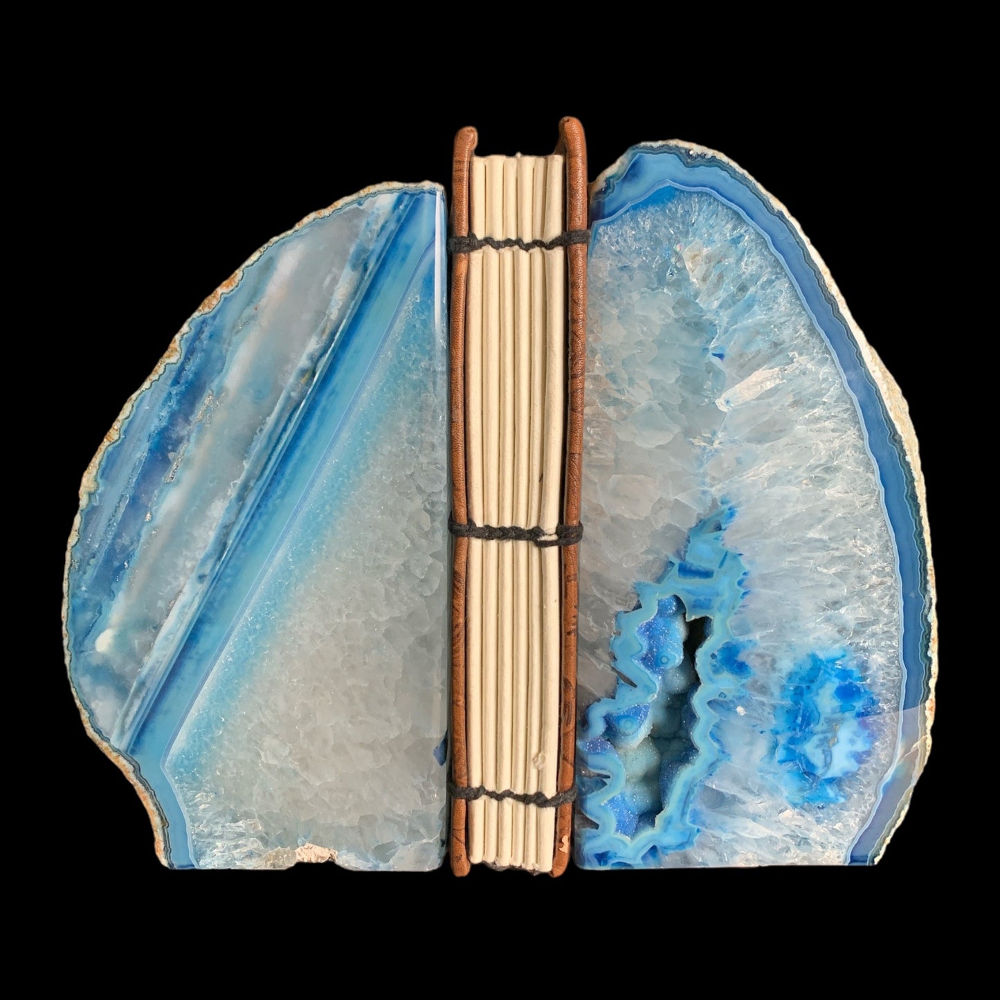 #1 Agate Grade A Bookends - 5958g - Blue - 9 inch