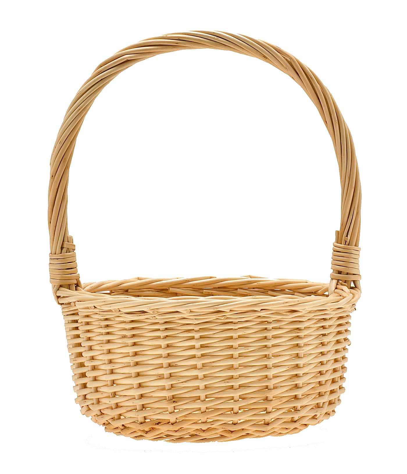 Round Willow Baskets - With Handle - SM - 8 x 3.5 inches x 9 5 Handle