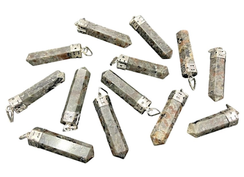 Yooperlite Silver Cap Pendant - 35mm - 10g - India - NEW225