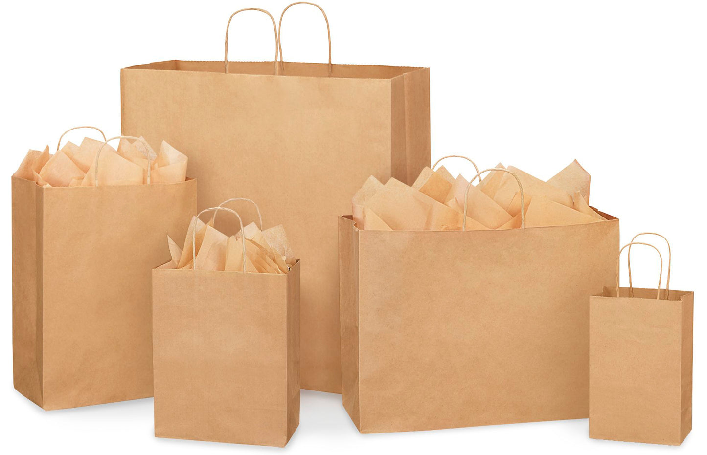 Natural Kraft - Star Shopping Bags - 13 x 7 x 13 inch W x D x H