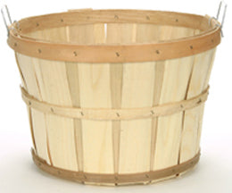 HALF BUSHEL BASKET Natural Wood - 14 x 9 inch deep - Made in the USA