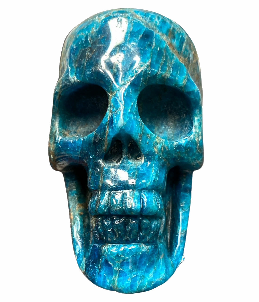 SKULL - Apatite - Large 4x3.5x2.5 inch - 918g & 781g - China - NEW722