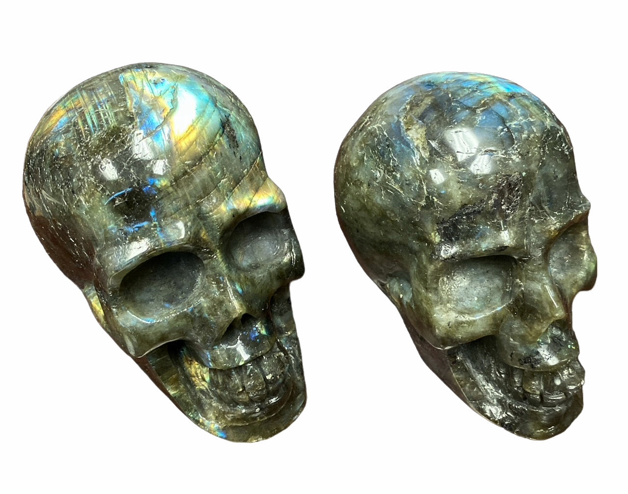 SKULL - Labradorite - Large 4.25x3.5x3 inch - China - NEW722