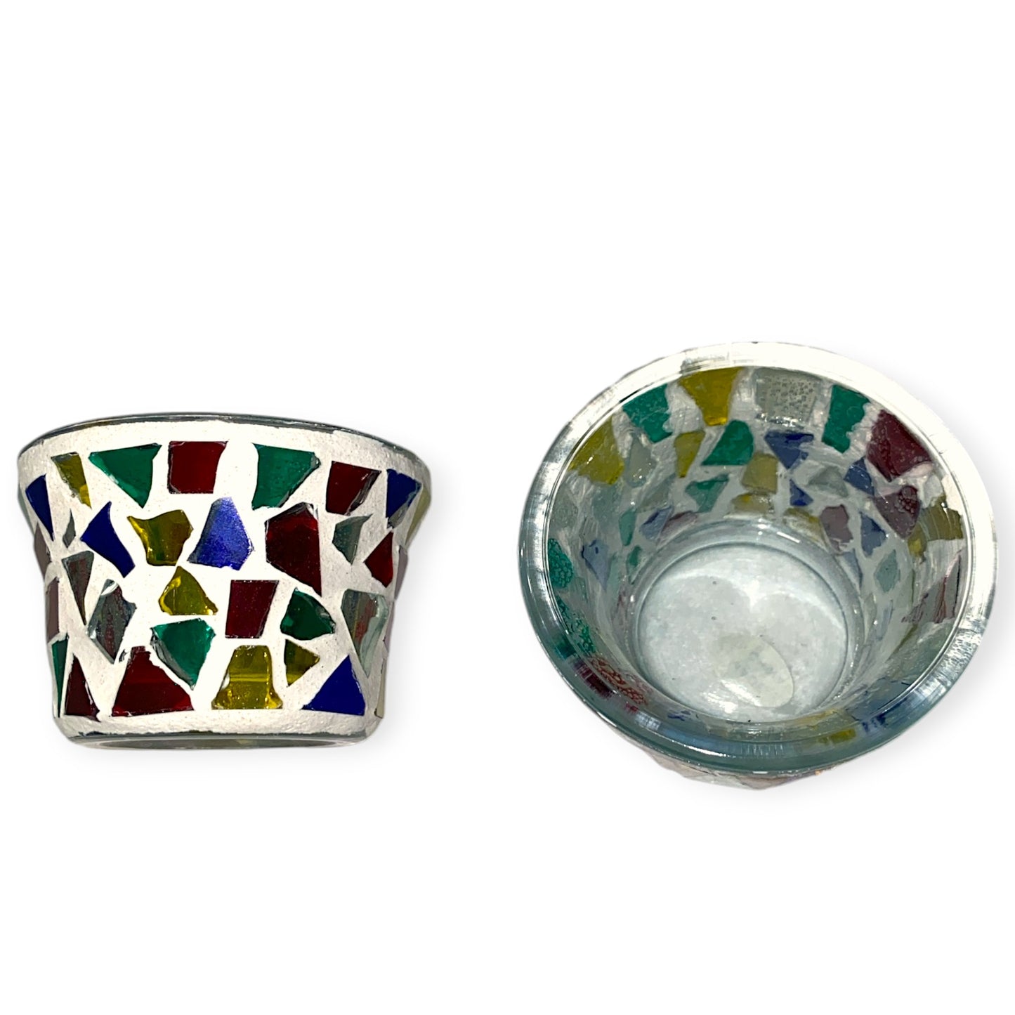 Vintage Stained Glass CANDLE - TEALIGHT Volitive Candle HOLDER - 2 inch - 12 per case