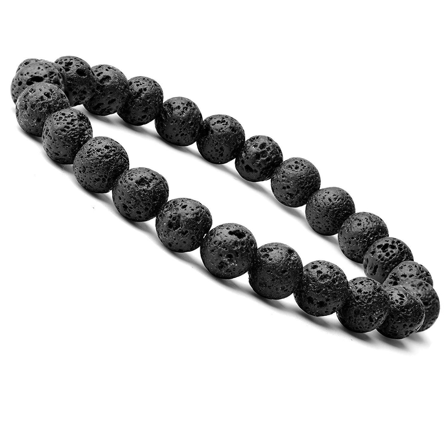 Black Lava Bracelet – 8mm Beads (Approx. 6.9 Inches)