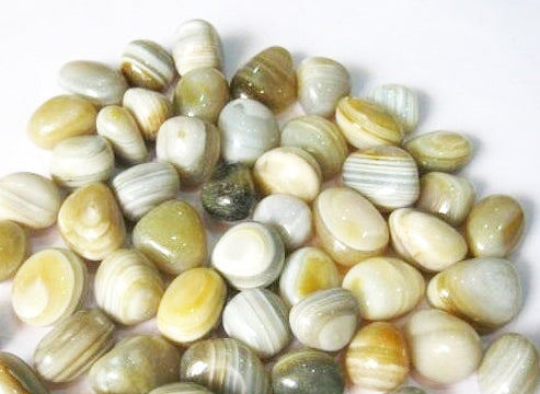 Botswana Banded Agate Tumbled Stones - 25 - 30 mm - 500 Gram (1.1 lb.) - India