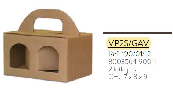 KRAFT Textured - 2 Small JAR Portavasetti Boxes - 6 5/8 x 3 1/8x 4 11/16 inch - (100 per case)