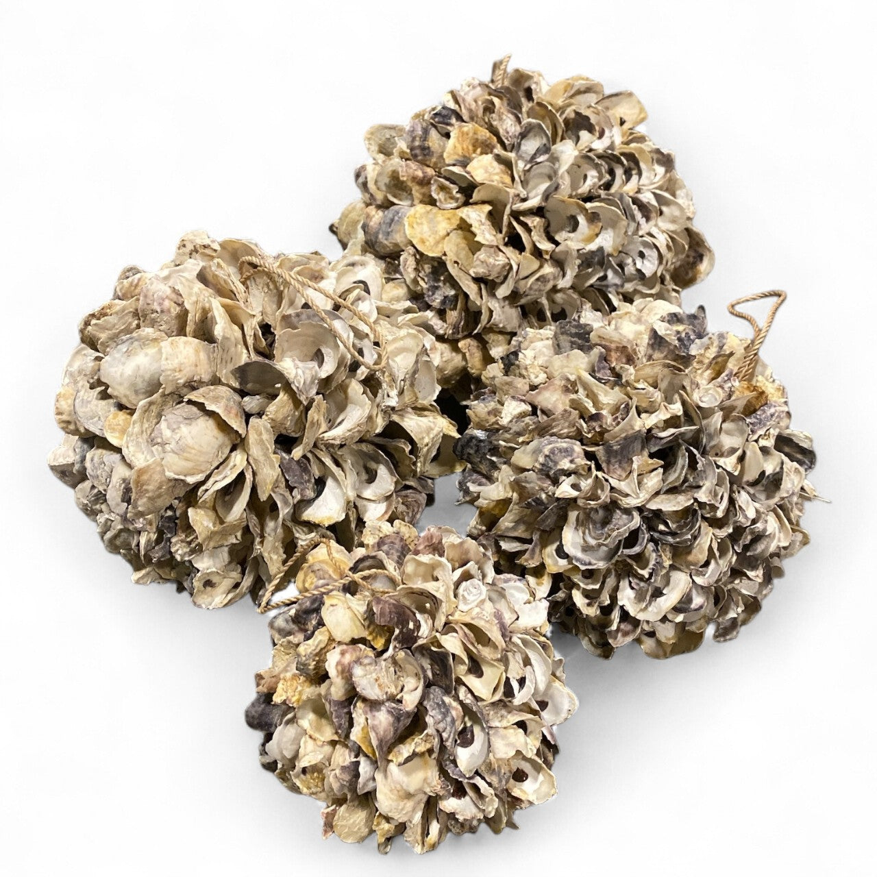 Talaba OYSTER SHELL DECO BALL with Rope Holder - 14 inch - Philippines - NEW723