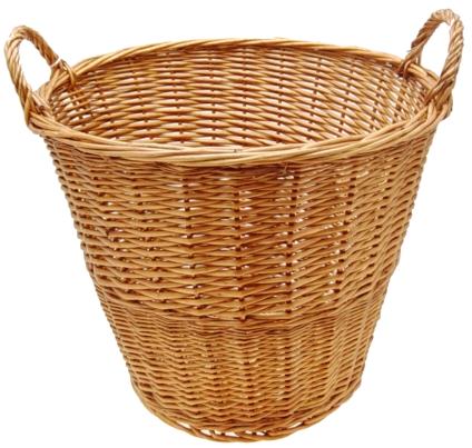 Round WILLOW Deep BASKET 17.5 DIA x 15 inches Deep Light BR0WN with Ear Handles