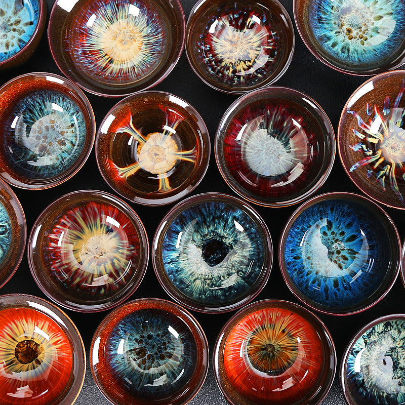 Tianmu Jianzhan Kiln Ceramic Bowl Smudge Bowl or Tea Cup - 9.2cm in Diameter x Height 4.2cm - Assorted only - China - 160 grams