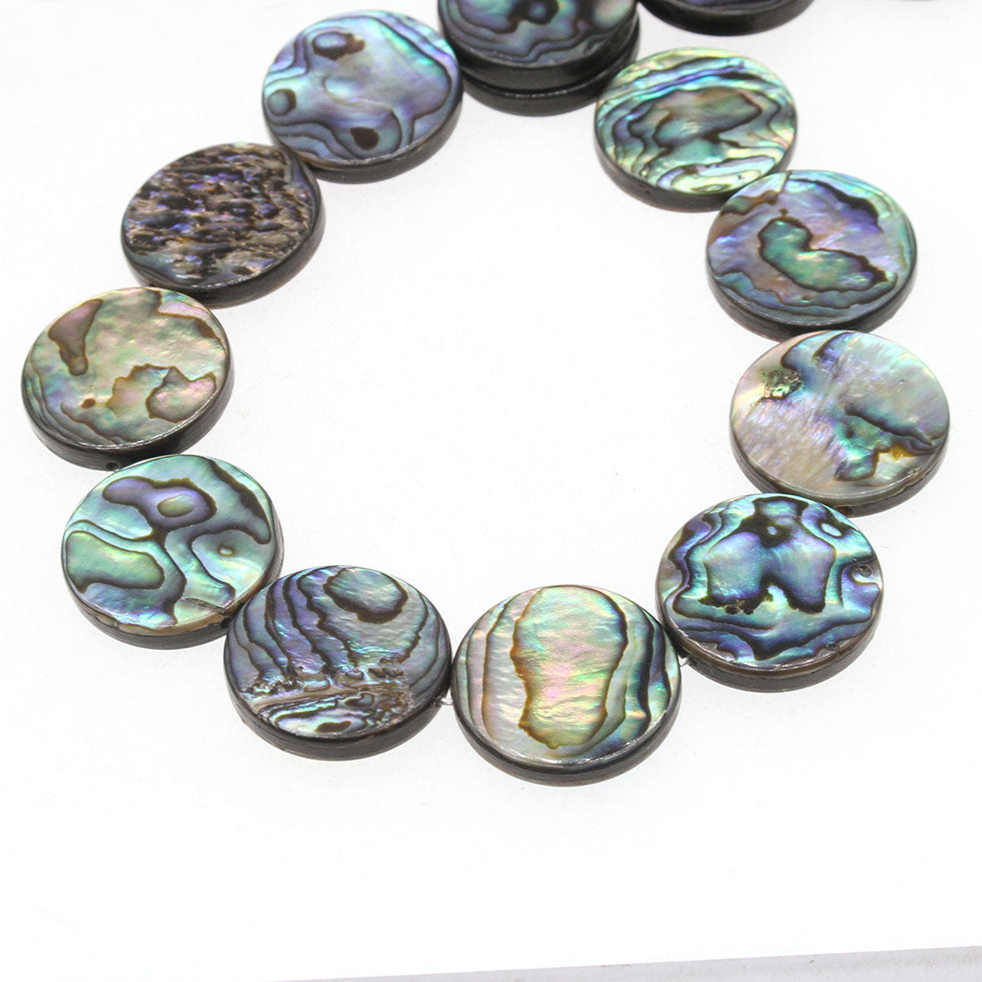 Abalone Shell Beads - Round - 14mm Weight: 35 Grams per Strand - China