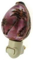 PALM TREE DESIGN CARVED COWRIE Seashell NIGHT LIGHT White fixture