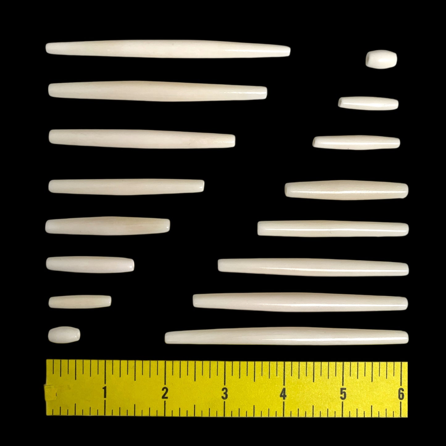 PK/50 - 1.5 Inch - Real Bone Hairpipe Beads - India