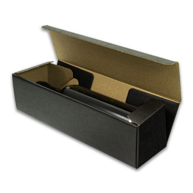 BLACK Linen Matte - SINGLE WINE BOTTLE Box - 3-3/4 x 3-3/4 x 13-3/8 - (Order in 25's - 100 in a case)