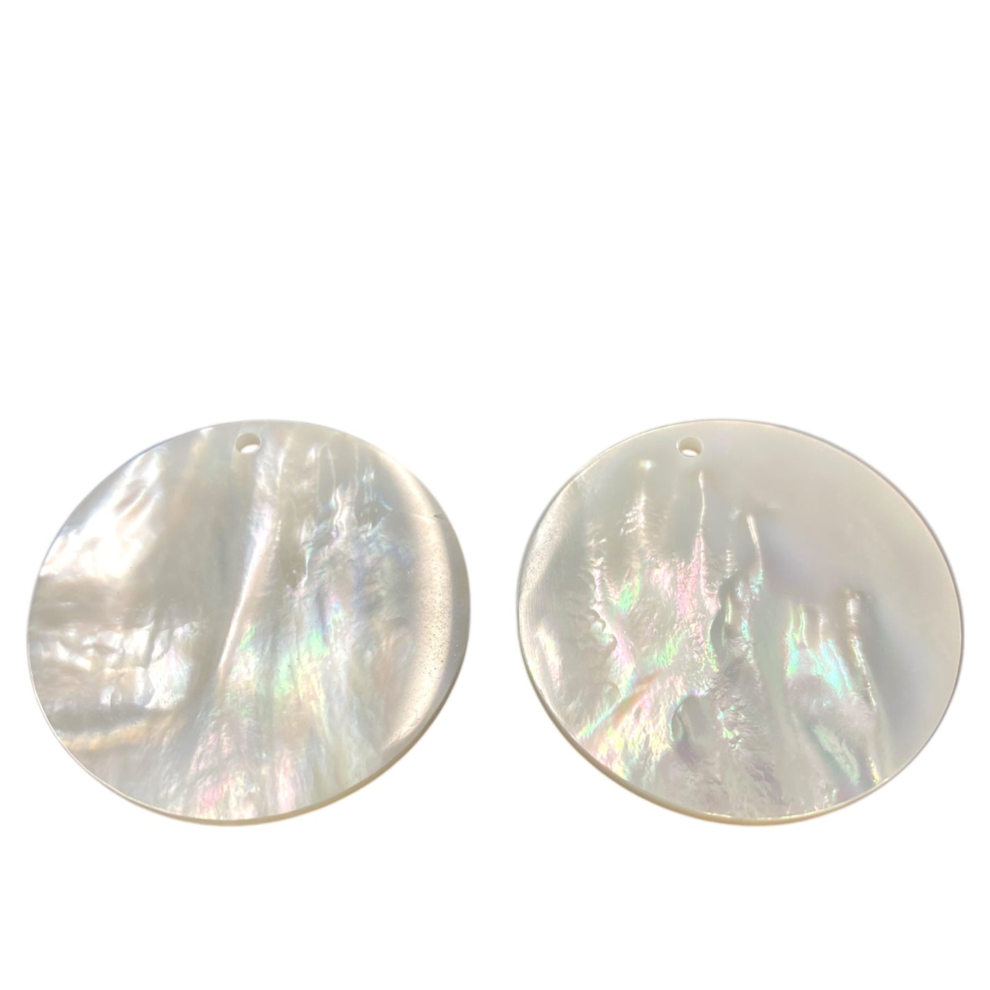 25mm Round MOP Natural White Shell with one Hole - - China