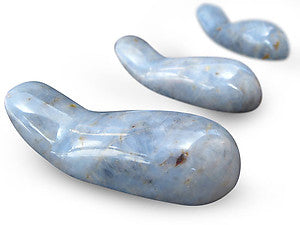 BLUE CALCITE - DIEGO BLUE - Whale Massage Tool Handheld - 3.5 inch 90 grams - NEW521