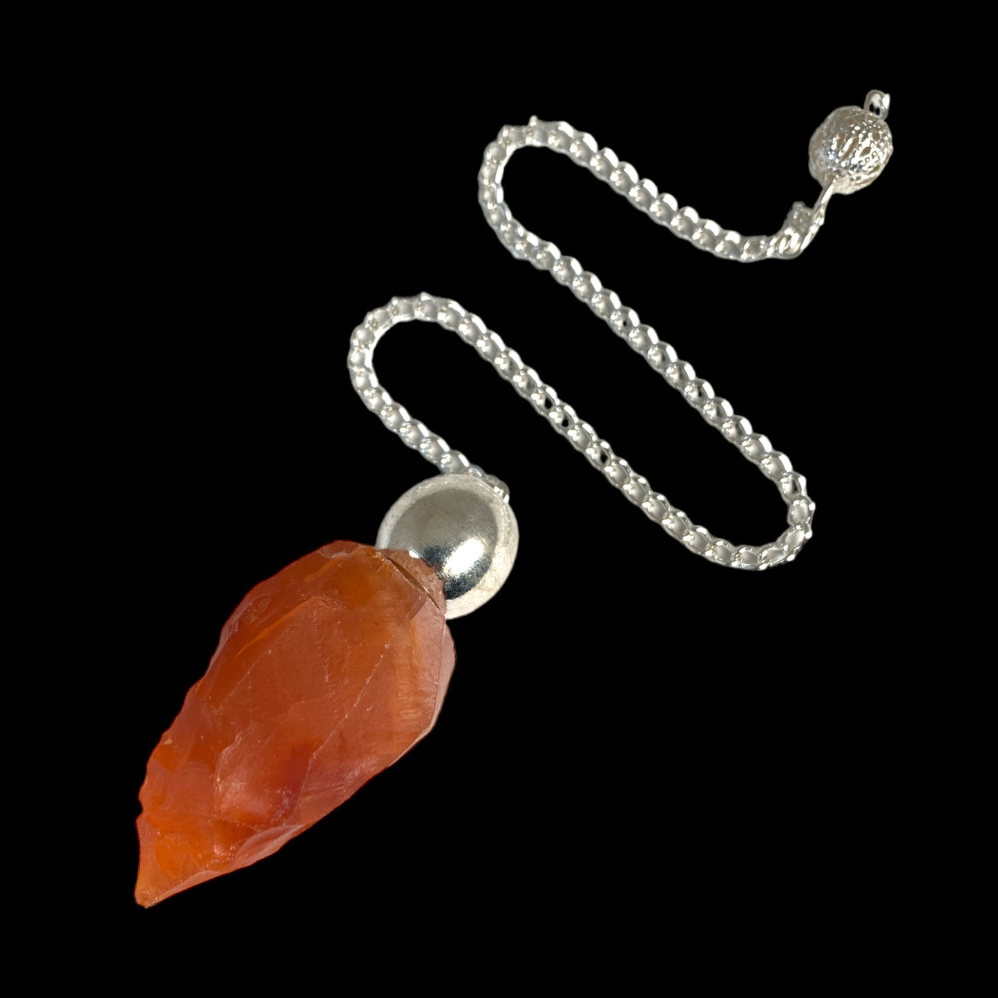 Raw Red Carnelian Silver Modular Pendulum - 50-55mm 25g - NEW422
