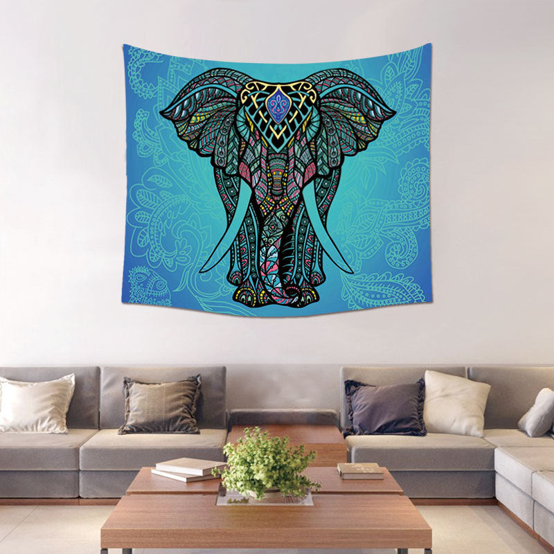 Aqua Elephant - Tapisserie Murale - 150x130cm - TOILE D'AUTEL - Polyester