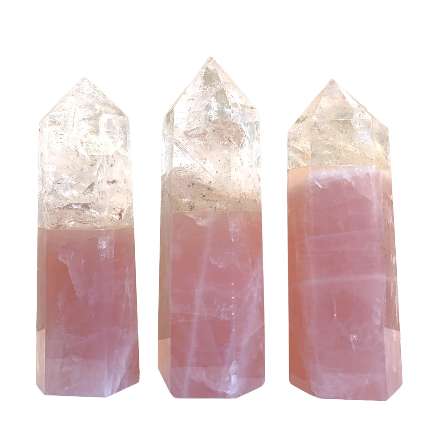 Quartz Rose et Quartz Clair - Pointes Polies - 7-8cm - Prix au gramme - Chine - NEW1121