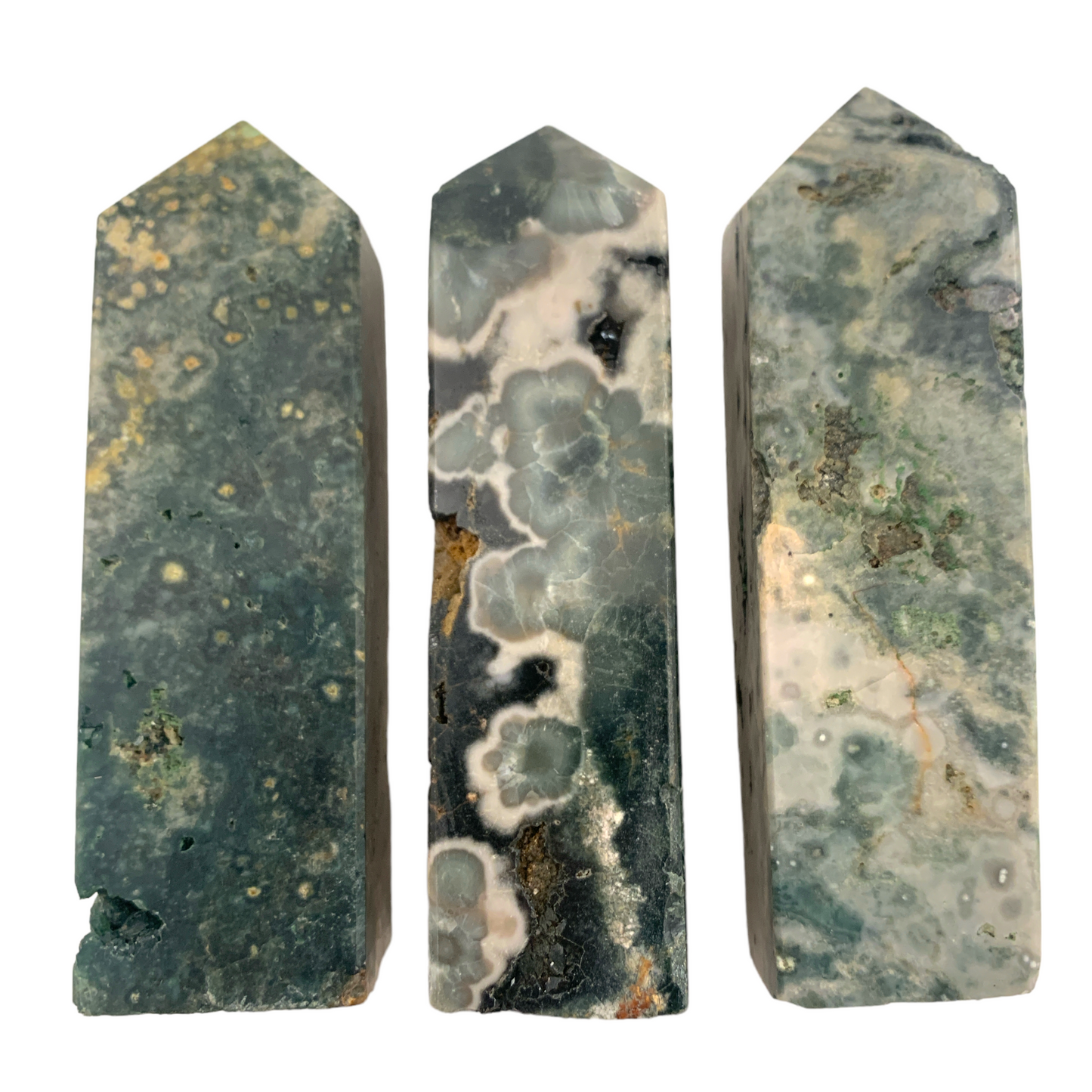 OCEAN JASPER DARK - Points de tours polis - 5-7 pouces - Prix par gramme - NEW722