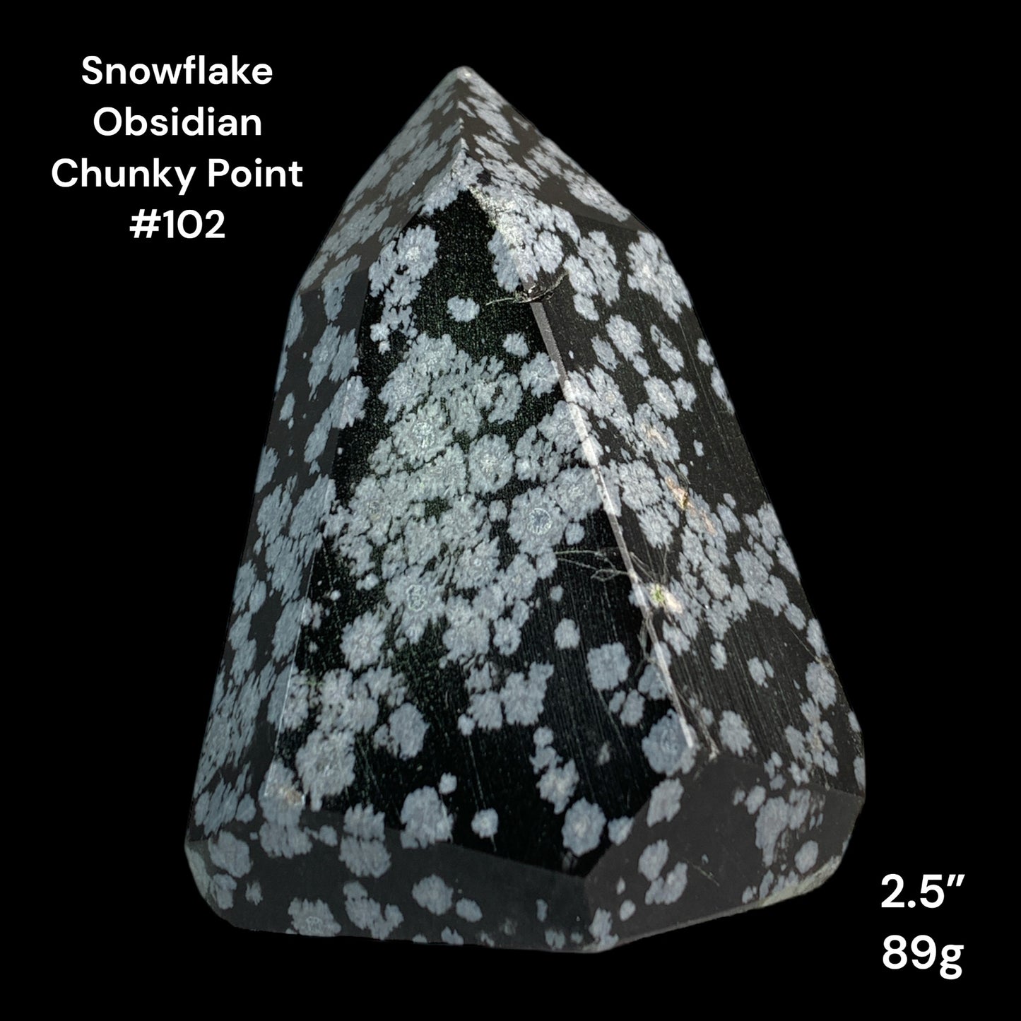 Snowflake Obsidian Chunky Points - 2.5 inch - 89g - Polished Points