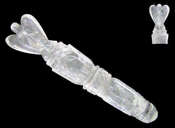 CRYSTAL QUARTZ - Polished Carved ANGEL WAND - 5 to 6 inches - 100 grams per piece