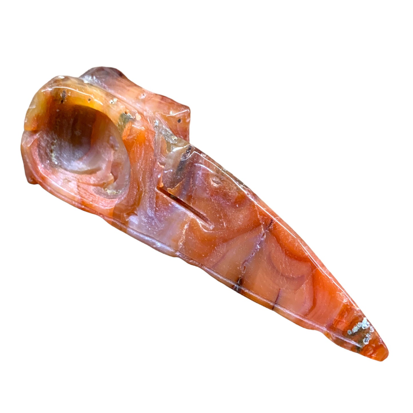 Raven SKULL - Carnelian - 115mm - China - NEW722