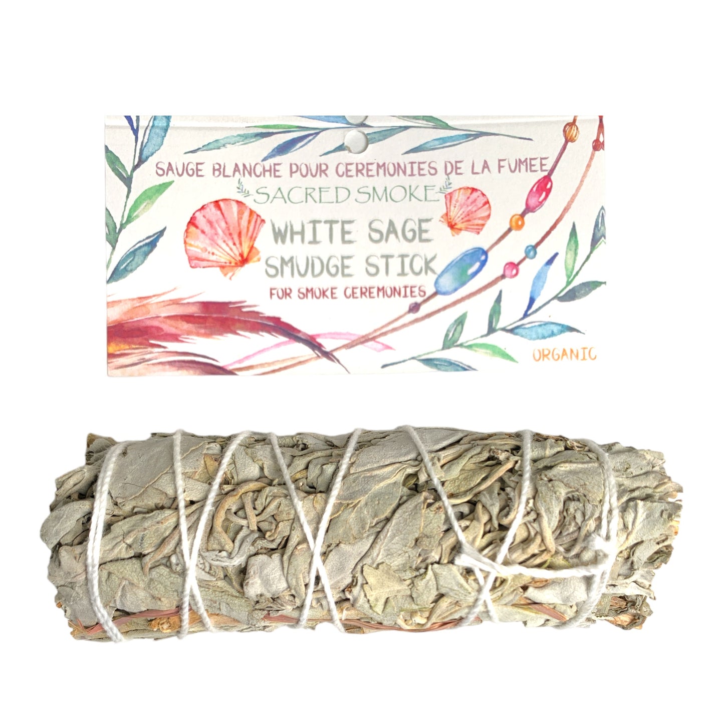 WHITE SAGE Bâton de 4 pouces avec en-tête - Sacred Smoke