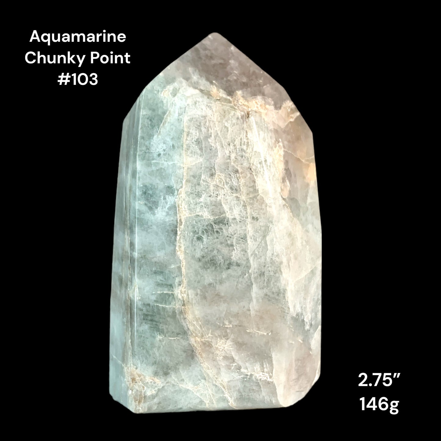 Aquamarine Chunky Points - 2.75 inch - 148g - Polished Points