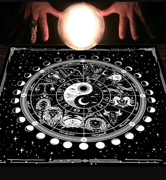 Ying yang Moon Tarot Square Table Cloth - 18 inch - 50cm - China - NEW1122