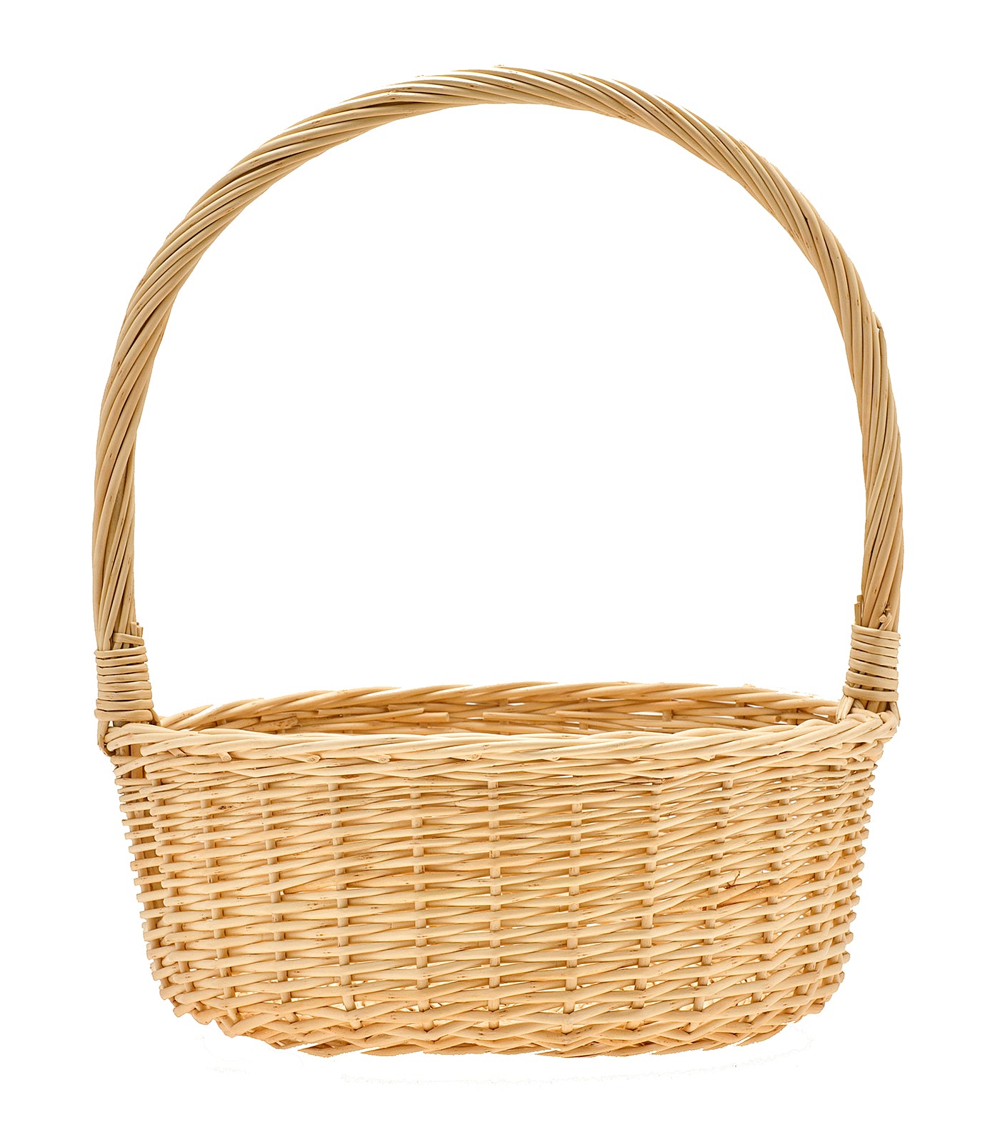 Round Willow Baskets - With Handle - XL - 14 x 6 inches