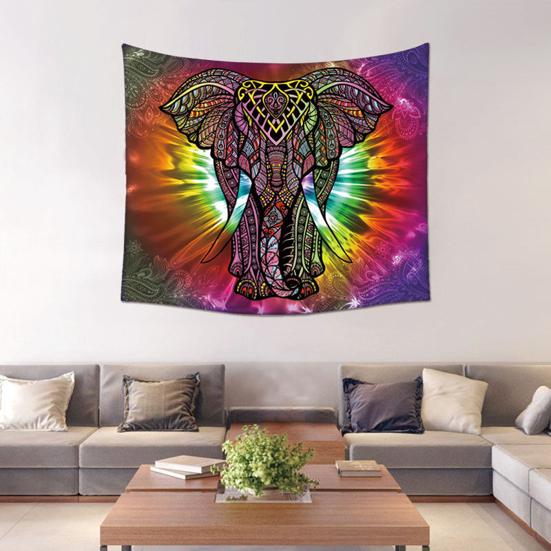 Éléphant lumineux - Support mural pour tapisserie - 150x130cm - TOILE D'AUTEL - Polyester