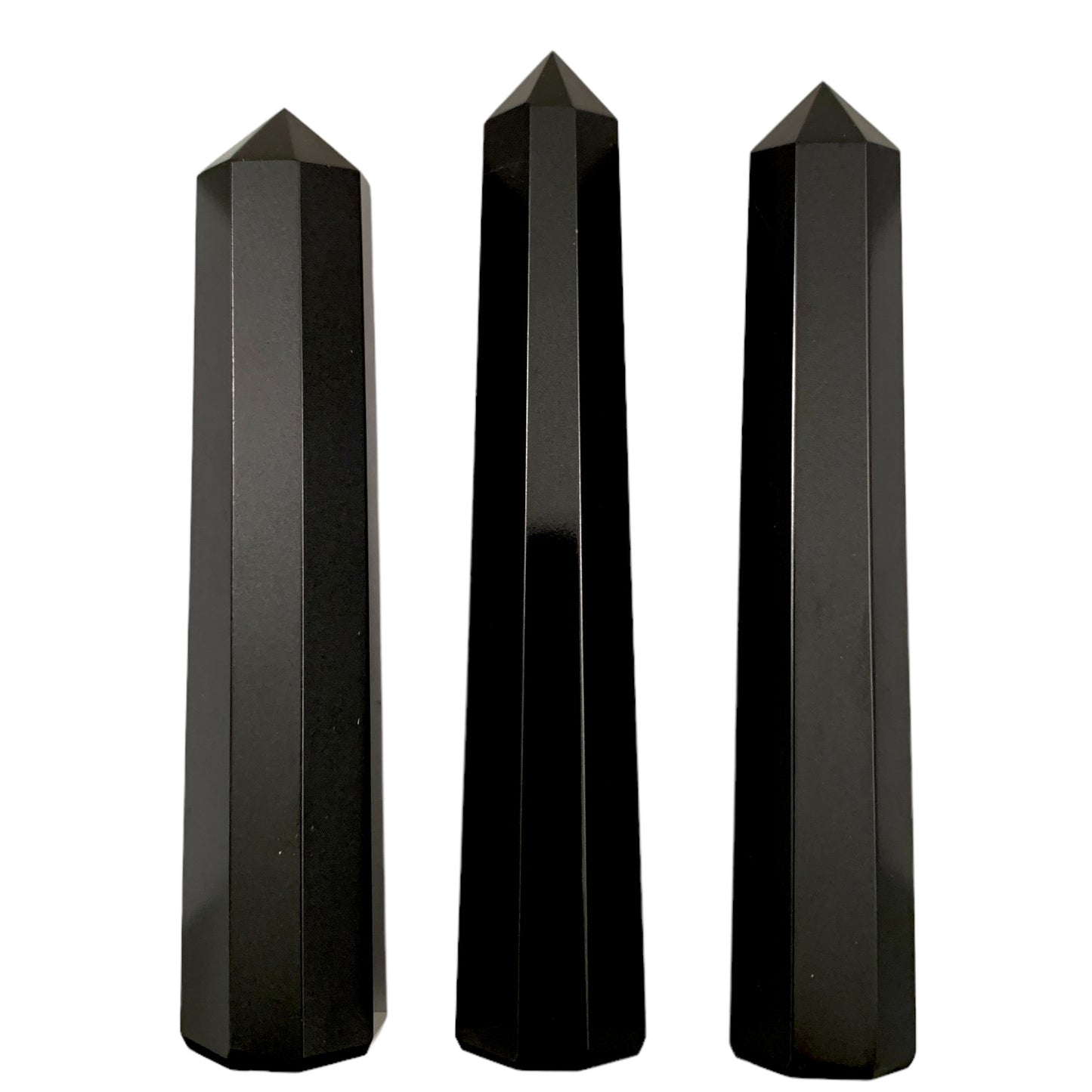 Jaspe noir - Points polis obélisque - 3 à 6 pouces - Prix par gramme par pièce (commande B2B 1 = 1 tour, nous facturons donc Ex. 40g = 3,40 $ chacun)
