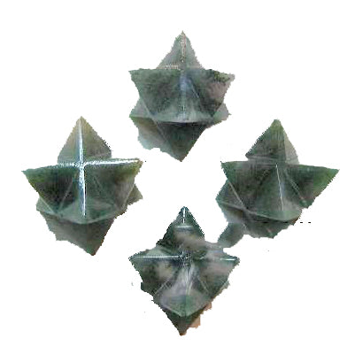 Moss Agate Merkaba Star Stones 15-19mm - 20 Grams - India (Minimum 5) NEW1020