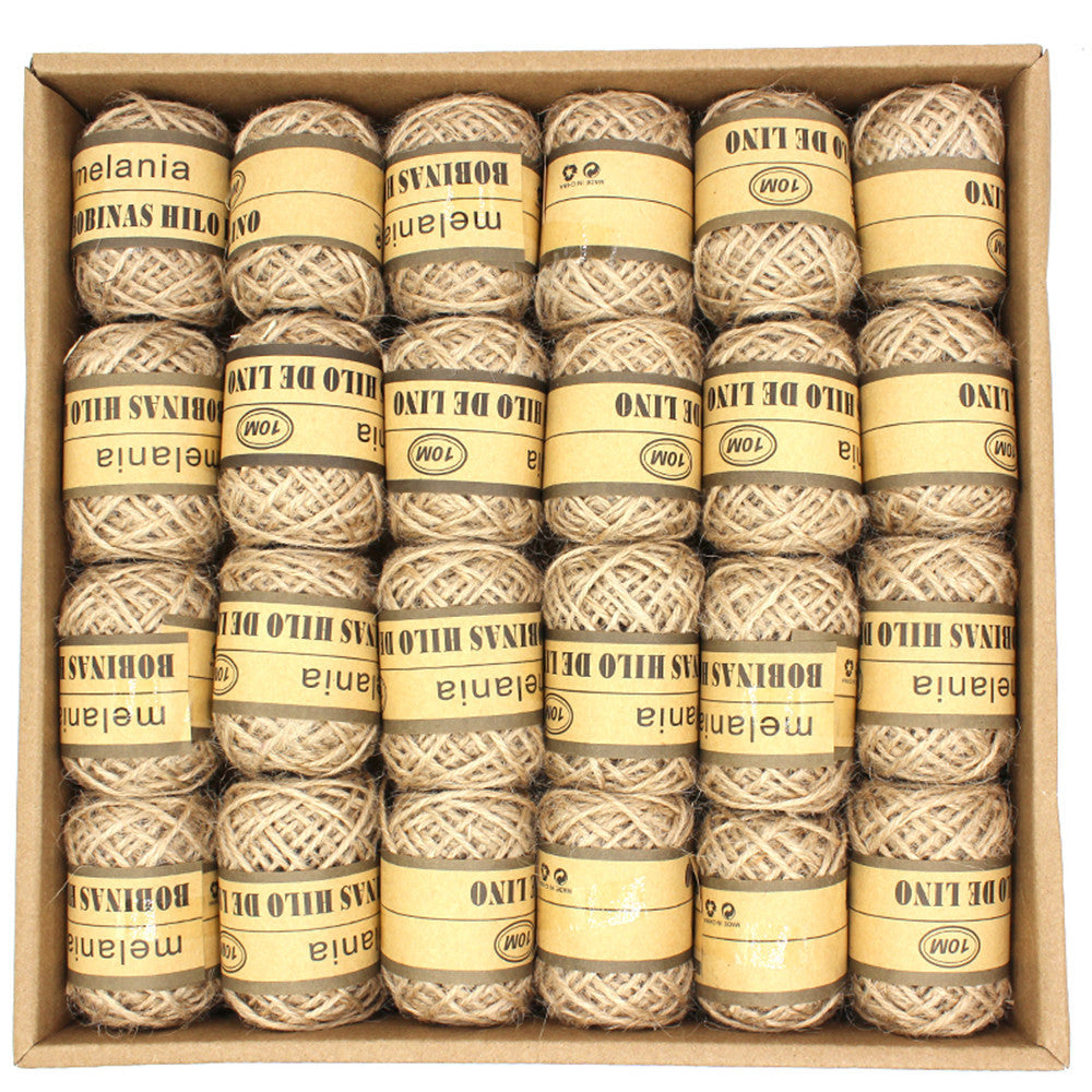 Linen Hemp Rope - Natural - Box size 25x25x4.5cm - 24 Per Box - 10 meters - NEW1120
