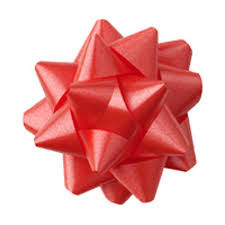 PK/24 RED 6 inch STICK ON BOWS POLY SATIN