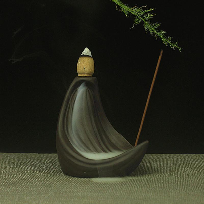 Encens Smoke Flow Backflow Holder Brûleur d'encens en céramique 8.5x8.5cm - NEW920