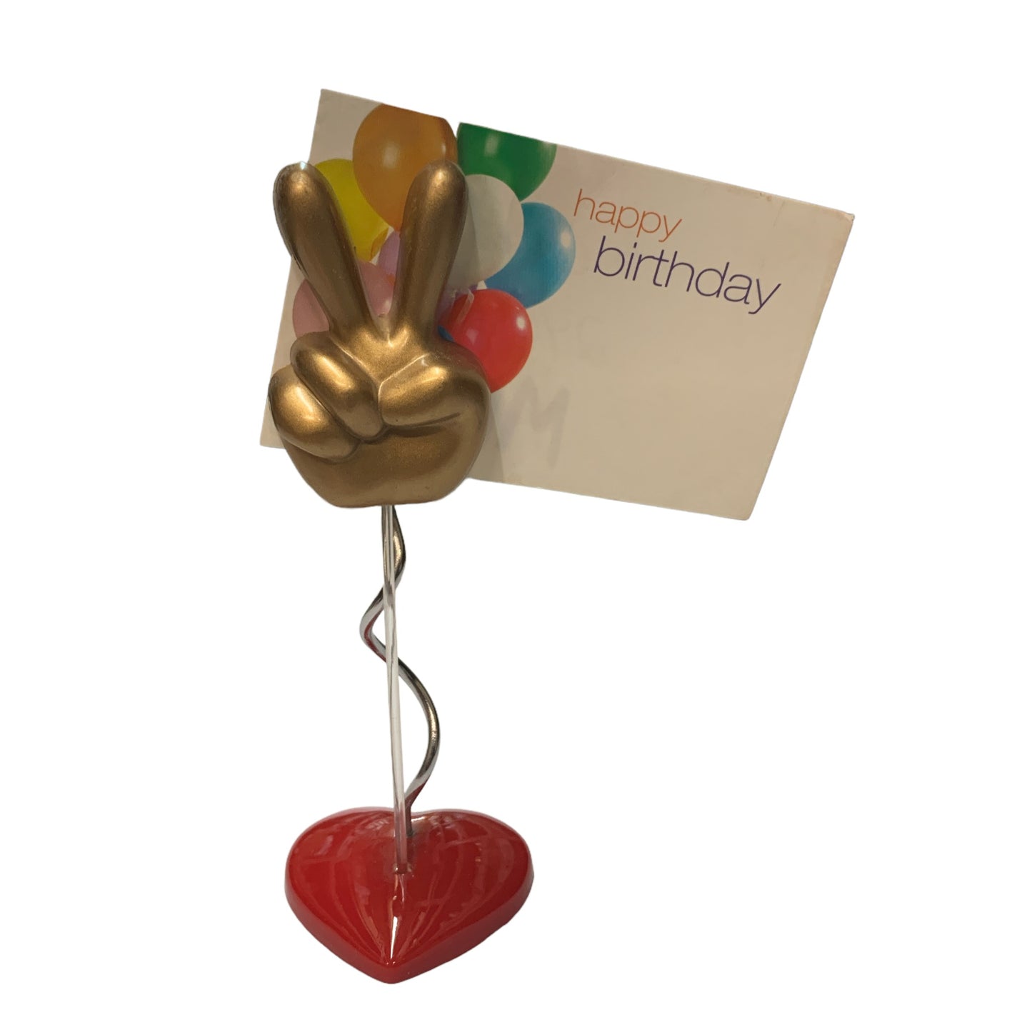 GOLD PEACE CARD HOLDER PK/12 5.5"x2"