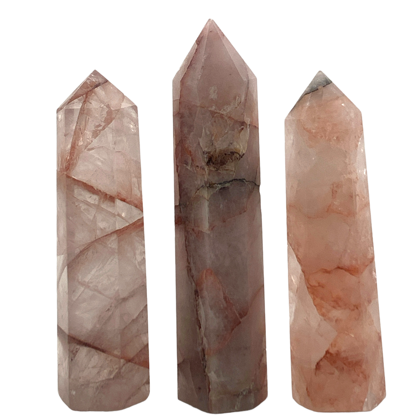 QUARTZ de feu HEMATOID ROUGE - Pointes polies - Moyenne 3,5 à 5 pouces - Chine - NEW822