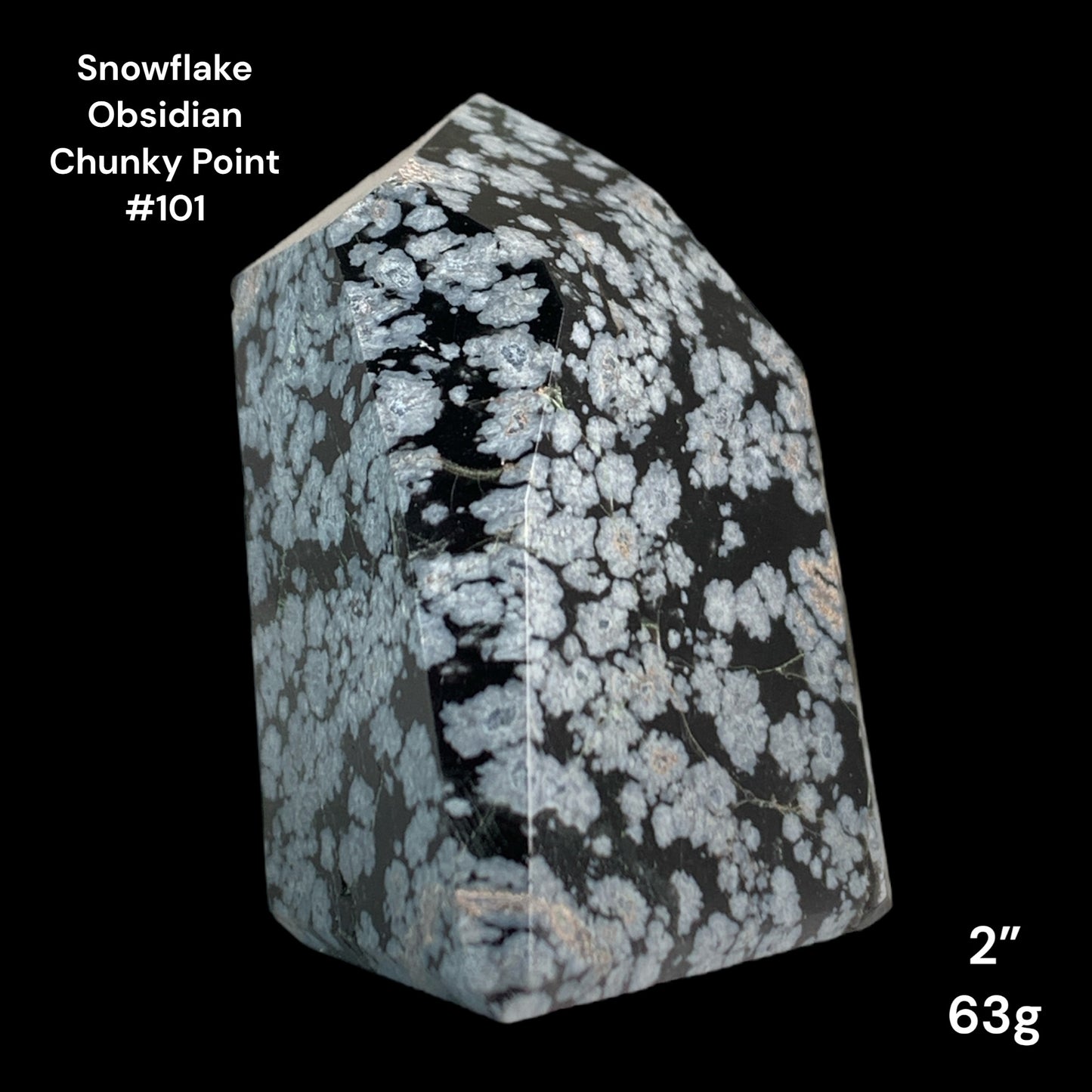Snowflake Obsidian Chunky Points - 2 inch - 63g - Polished Points