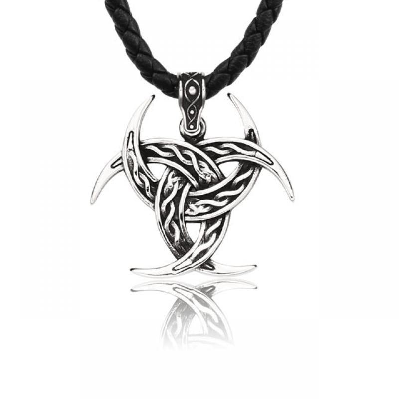 Pendentif 3 lunes en Acier Inoxydable - Couleur Argent - 41 x 39mm 12 grammes - NEW522