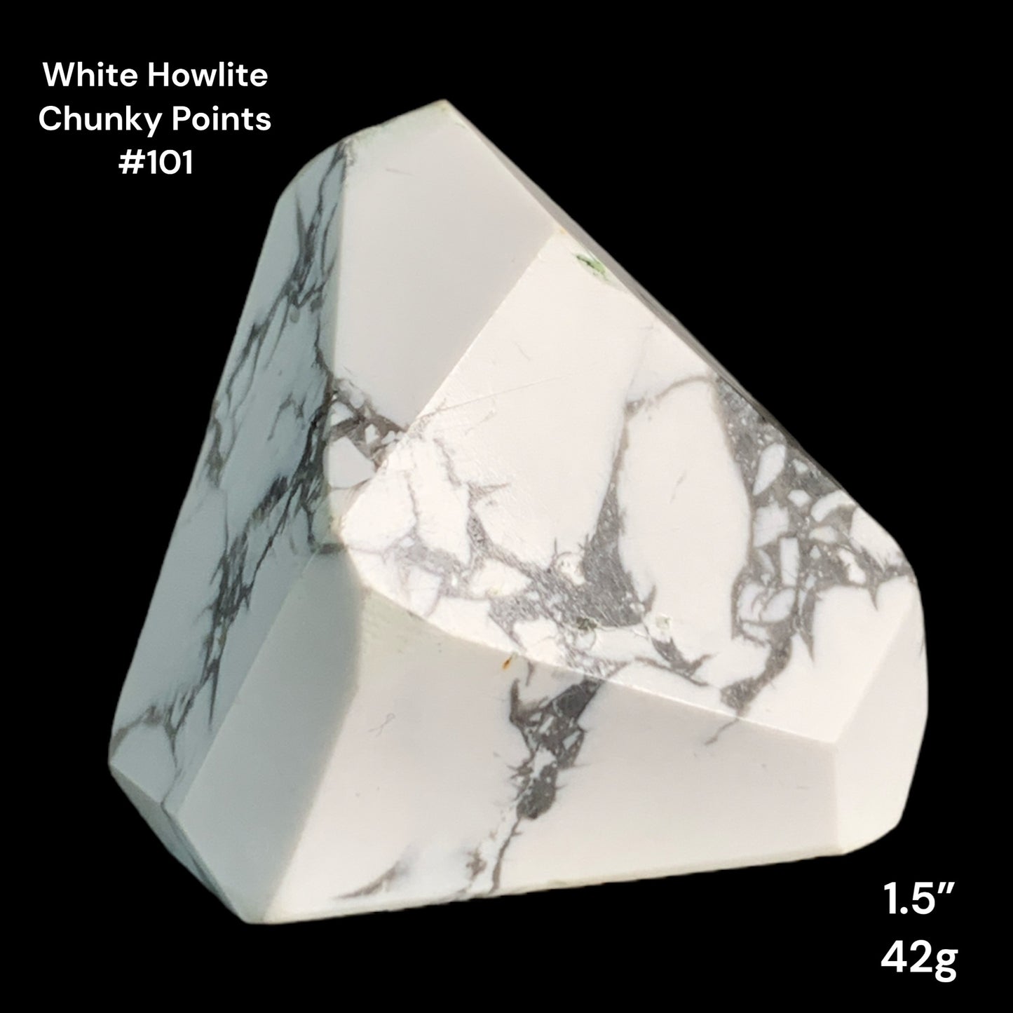 White Howlite Chunky Points - 1.5 inch - 42g - Polished Points
