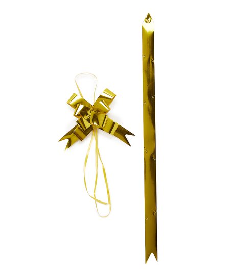 2 inch - METALLIC - GOLD BUTTERFLY BOW 14mm x 25cm