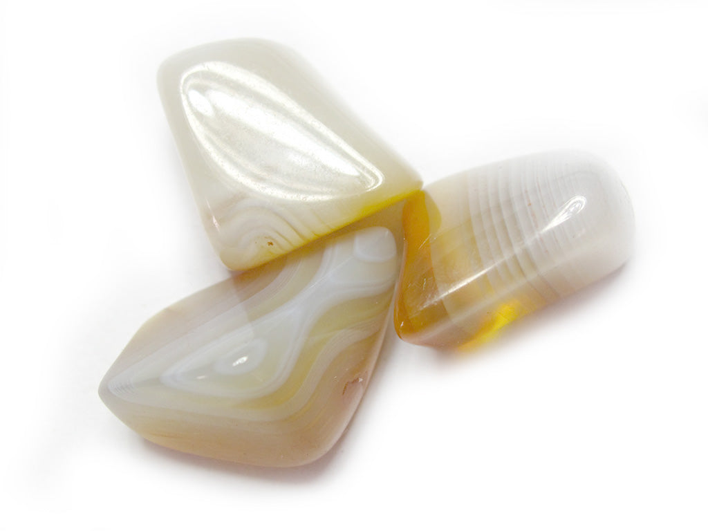 Banded Agate Tumbled Stones - Medium 20 - 30mm - 1 LB - Madagascar