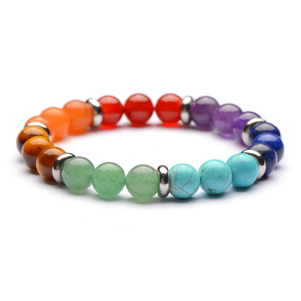 Energy Chakra Gem Stone Bracelet - 8mm Length 7.4 Inch