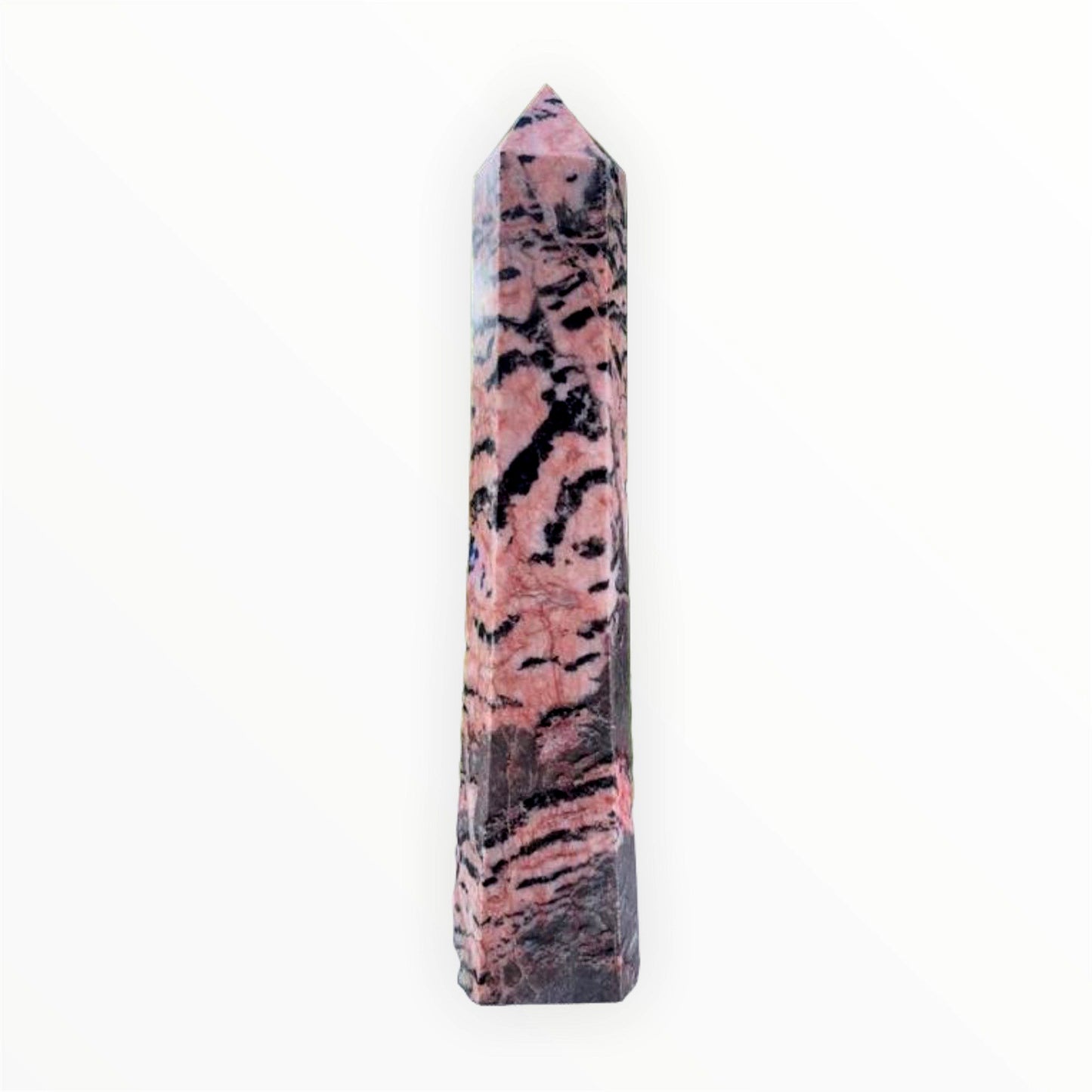 Pink Zebra Jasper Polished Points - 8 pouces - Prix par gramme - NEW622