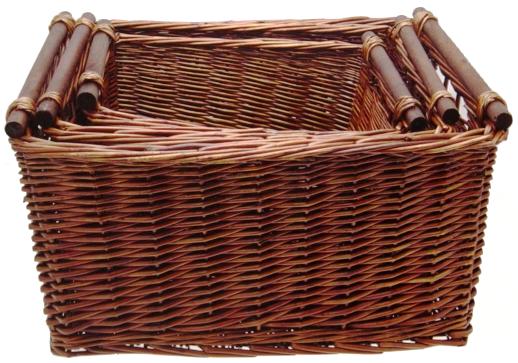 WILLOW RECT STORAGE BASKET BROWN 18x15 x10-5