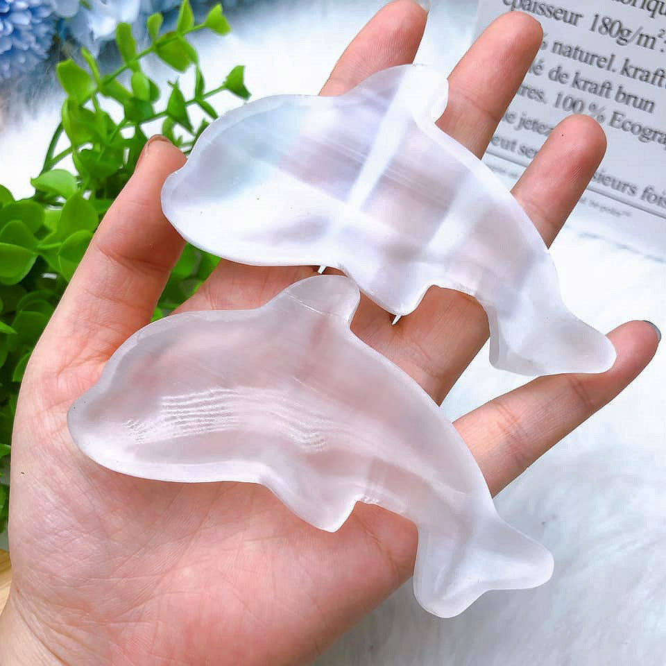 Dolphin Carving - Selenite - cm - China - NEW922