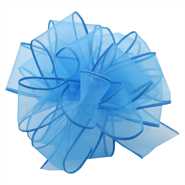 Sheer Spring Wired Ribbon - Turquoise Edge - 1.5 inches x 50 yards